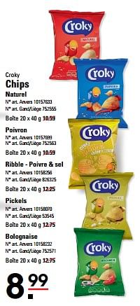 Promoties Chips naturel - Croky - Geldig van 04/04/2024 tot 22/04/2024 bij Sligro