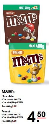 Promoties Chocolate - M&M 's - Geldig van 04/04/2024 tot 22/04/2024 bij Sligro