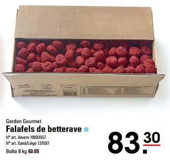 Promoties Falafels de betterave - Garden Gourmet - Geldig van 04/04/2024 tot 22/04/2024 bij Sligro