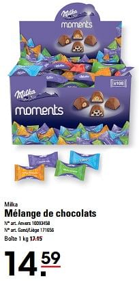 Promoties Mélange de chocolats - Milka - Geldig van 04/04/2024 tot 22/04/2024 bij Sligro