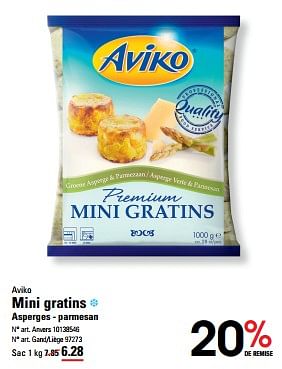 Promoties Mini gratins asperges - parmesan - Aviko - Geldig van 04/04/2024 tot 22/04/2024 bij Sligro