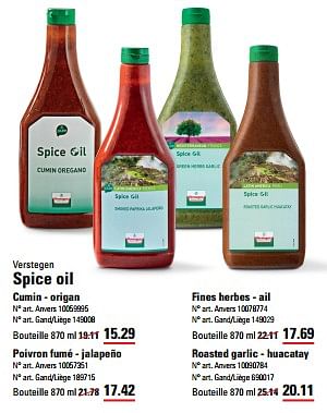 Promotions Spice oil cumin - origan - Verstegen - Valide de 04/04/2024 à 22/04/2024 chez Sligro