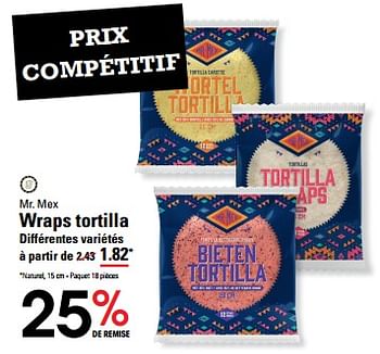Promoties Wraps tortilla - Mr. Mex - Geldig van 04/04/2024 tot 22/04/2024 bij Sligro