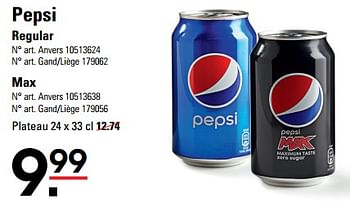 Promoties Pepsi regular max - Pepsi - Geldig van 04/04/2024 tot 22/04/2024 bij Sligro