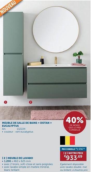 Promotions Meuble de salle de bains dotan eucalyptus meuble de lavabo - Produit maison - Zelfbouwmarkt - Valide de 26/03/2024 à 22/04/2024 chez Zelfbouwmarkt