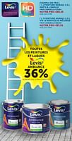 Promotions Toutes les peintures et laques levis ambiance 36% de moins que le prix conseillé - Levis - Valide de 26/03/2024 à 22/04/2024 chez Zelfbouwmarkt