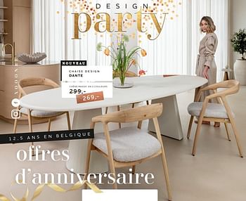 Promotions Chaise design dante - Produit Maison - Xooon - Valide de 21/03/2024 à 22/05/2024 chez Xooon