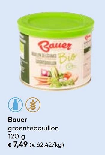 Promotions Bauer groentebouillon - BAUER - Valide de 27/03/2024 à 23/04/2024 chez Bioplanet