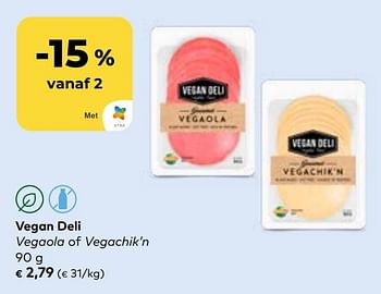 Promoties Vegan deli vegaola of vegachik`n - Vegan Deli - Geldig van 27/03/2024 tot 23/04/2024 bij Bioplanet
