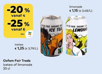 Promotions Oxfam fair trade icetea of limonade - Oxfam Fairtrade - Valide de 27/03/2024 à 23/04/2024 chez Bioplanet
