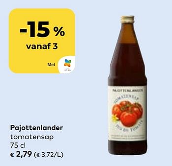 Promotions Pajottenlander tomatensap - Pajottenlander - Valide de 27/03/2024 à 23/04/2024 chez Bioplanet