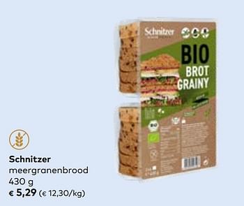 Promotions Schnitzer meergranenbrood - Schnitzer - Valide de 27/03/2024 à 23/04/2024 chez Bioplanet