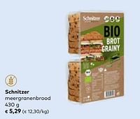Promoties Schnitzer meergranenbrood - Schnitzer - Geldig van 27/03/2024 tot 23/04/2024 bij Bioplanet