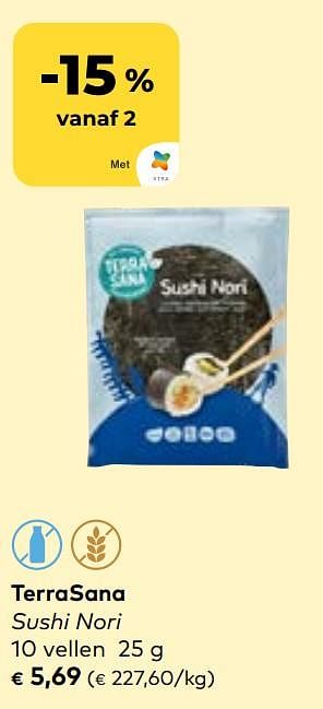 Promoties Terrasana sushi nori - Terrasana - Geldig van 27/03/2024 tot 23/04/2024 bij Bioplanet