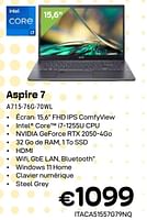 Promotions Acer aspire 7 a715-76g-70wl - Acer - Valide de 01/04/2024 à 30/04/2024 chez Compudeals