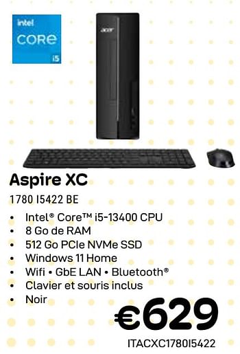 Promoties Acer aspire xc 1780 i5422 be - Acer - Geldig van 01/04/2024 tot 30/04/2024 bij Compudeals