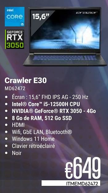 Promoties Erazer crawler e30 md62472 - Erazer - Geldig van 01/04/2024 tot 30/04/2024 bij Compudeals
