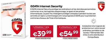 Promoties Gdata internet security - G Data - Geldig van 01/04/2024 tot 30/04/2024 bij Compudeals