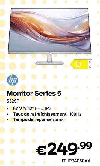 Promoties Hp monitor series 5 532sf - HP - Geldig van 01/04/2024 tot 30/04/2024 bij Compudeals