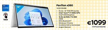 Promoties Hp pavilion x360 14-ek1004nb - HP - Geldig van 01/04/2024 tot 30/04/2024 bij Compudeals