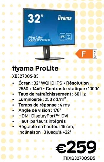 Promoties Iiyama prolite xb3270qs-b5 - Iiyama - Geldig van 01/04/2024 tot 30/04/2024 bij Compudeals