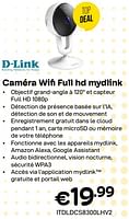 Promotions D-link caméra wifi full hd mydlink - D-Link - Valide de 01/04/2024 à 30/04/2024 chez Compudeals