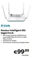 Promotions D-link routeur intelligent r32 eagle pro ia - D-Link - Valide de 01/04/2024 à 30/04/2024 chez Compudeals