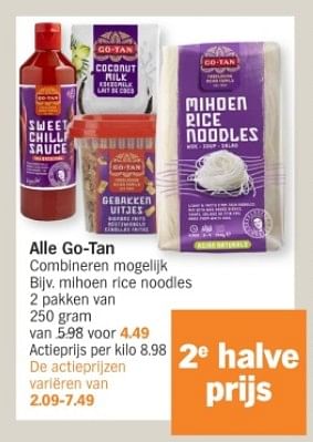 Promoties Alle go-tan mihoen rice noodles - Go Tan - Geldig van 08/04/2024 tot 14/04/2024 bij Albert Heijn