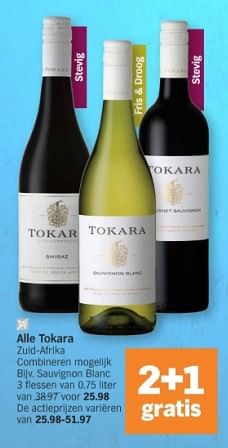 Promoties Alle tokara zuid afrika combineren mogelijk sauvignon blanc - Witte wijnen - Geldig van 08/04/2024 tot 14/04/2024 bij Albert Heijn