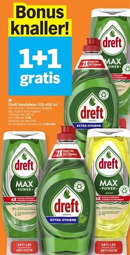 Promoties Dreft handafwas original extra hygiëne - Dreft - Geldig van 08/04/2024 tot 14/04/2024 bij Albert Heijn