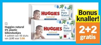 Promoties Huggies natural 0% plastic billendoekjes - Huggies - Geldig van 08/04/2024 tot 14/04/2024 bij Albert Heijn