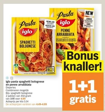 Promoties Iglo spaghetti bolognese - Iglo - Geldig van 08/04/2024 tot 14/04/2024 bij Albert Heijn