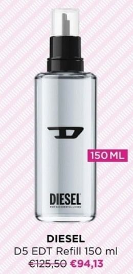 Promoties Diesel d5 edt - Diesel - Geldig van 08/04/2024 tot 14/04/2024 bij ICI PARIS XL