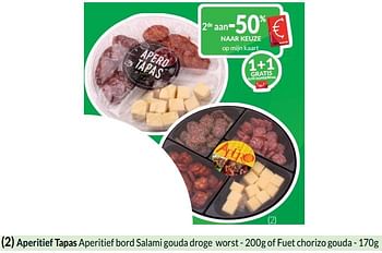 Promotions Aperitief tapas aperitief bord salami gouda droge worst - Produit maison - Intermarche - Valide de 01/04/2024 à 30/04/2024 chez Intermarche