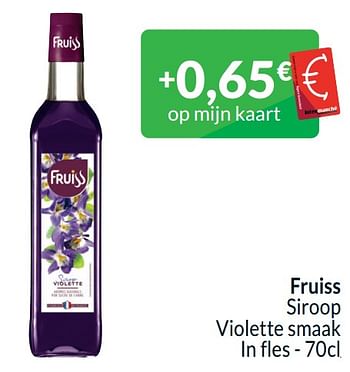 Promotions Fruiss siroop violette smaak - Fruiss - Valide de 01/04/2024 à 30/04/2024 chez Intermarche