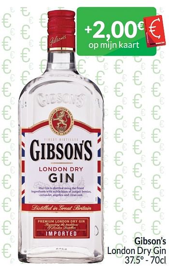Promotions Gibson’s london dry gin - Gibson`s - Valide de 01/04/2024 à 30/04/2024 chez Intermarche