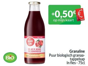 Promotions Granaline puur biologisch granaatappelsap - Granaline - Valide de 01/04/2024 à 30/04/2024 chez Intermarche
