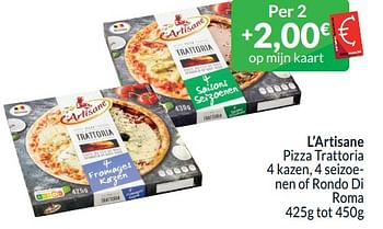 Promoties L’artisane pizza trattoria 4 kazen, 4 seizoenen of rondo di roma - L'Artisane - Geldig van 01/04/2024 tot 30/04/2024 bij Intermarche