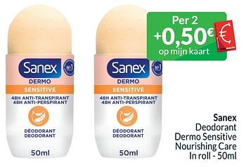 Promoties Sanex deodorant dermo sensitive nourishing care - Sanex - Geldig van 01/04/2024 tot 30/04/2024 bij Intermarche