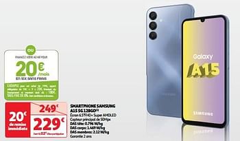 Promotions Smartphone samsung a15 5g 128go - Samsung - Valide de 03/04/2024 à 16/04/2024 chez Auchan Ronq