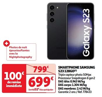Promoties Smartphone samsung s23 128go - Samsung - Geldig van 03/04/2024 tot 16/04/2024 bij Auchan