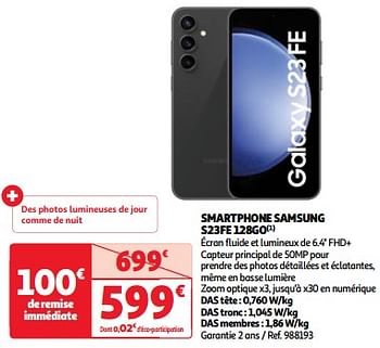 Promoties Smartphone samsung s23fe 128go - Samsung - Geldig van 03/04/2024 tot 16/04/2024 bij Auchan
