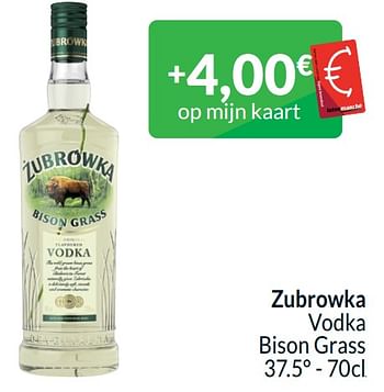 Promoties Zubrowka vodka bison grass - Zubrowka - Geldig van 01/04/2024 tot 30/04/2024 bij Intermarche