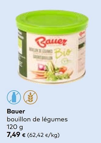 Promoties Bauer bouillon de légumes - BAUER - Geldig van 27/03/2024 tot 23/04/2024 bij Bioplanet
