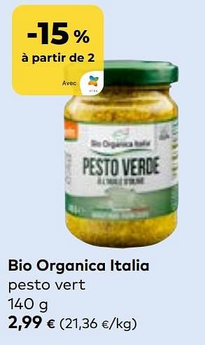 Promotions Bio organica italia pesto vert - Bio Organica Italia - Valide de 27/03/2024 à 23/04/2024 chez Bioplanet