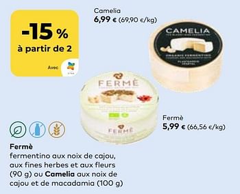 Promoties Fermè fermentino aux noix de cajou - Fermè - Geldig van 27/03/2024 tot 23/04/2024 bij Bioplanet