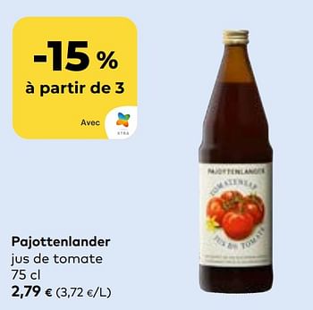 Promoties Pajottenlander jus de tomate - Pajottenlander - Geldig van 27/03/2024 tot 23/04/2024 bij Bioplanet