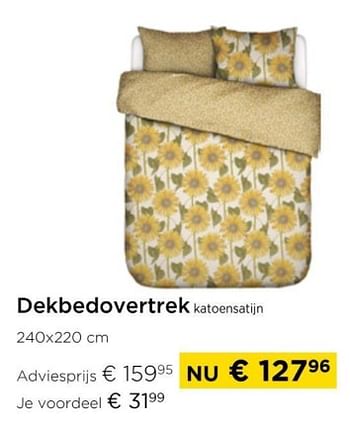 Promotions Dekbedovertrek katoensatijn - Produit maison - Molecule - Valide de 01/04/2024 à 30/04/2024 chez Molecule
