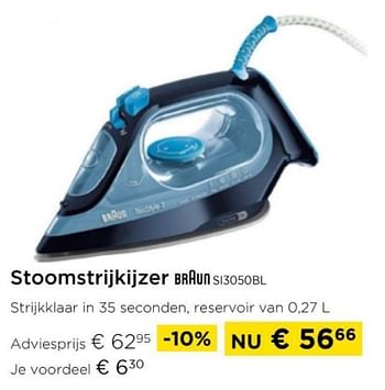 Promotions Stoomstrijkijzer braun si3050bl - Braun - Valide de 01/04/2024 à 30/04/2024 chez Molecule