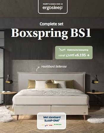 Promotions Boxspring bs1 elektrische - Ergosleep - Valide de 04/04/2024 à 04/05/2024 chez Sleeplife